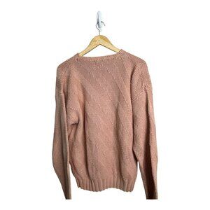 Vintage Jeffrey Banks 100% Cotton Chunky Men's Sweater Pink‎ Size L Cottagecore